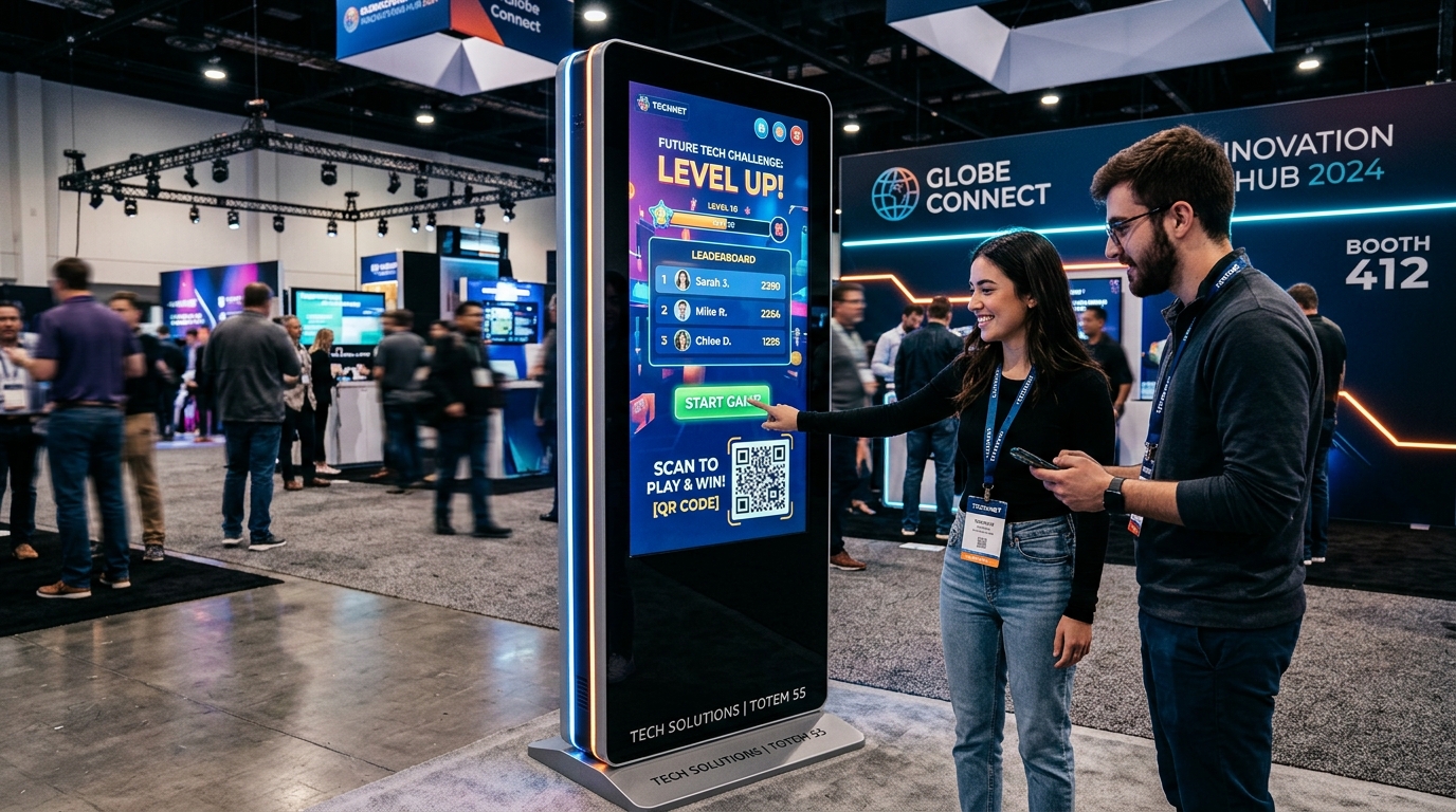 Totem Interativo Slim 55" 4K Multitouch